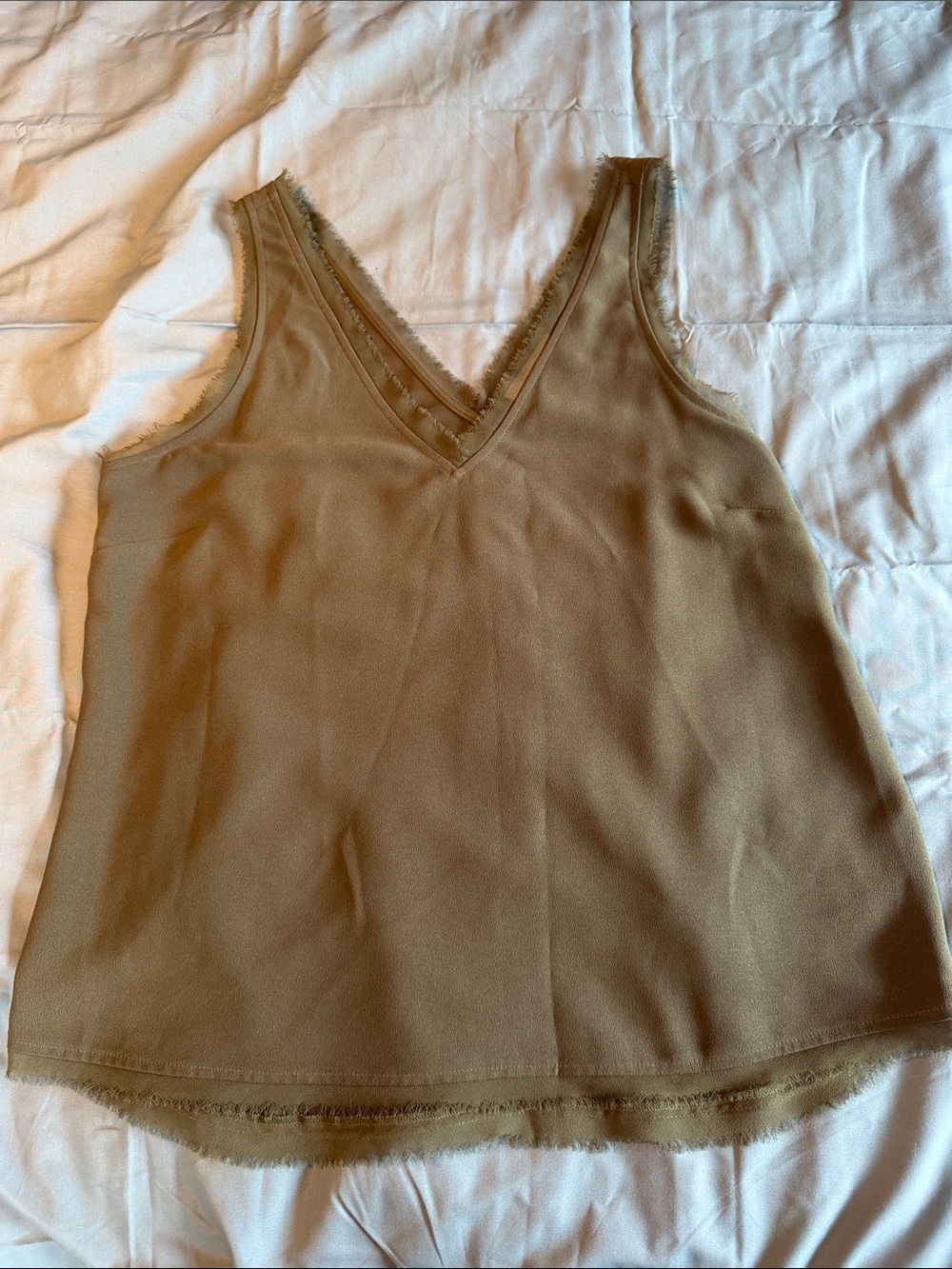Chelsea28 V-Neck Trim Camisole in olive green